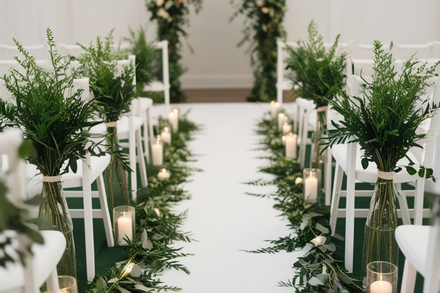 Mesa decorada con flores y velas